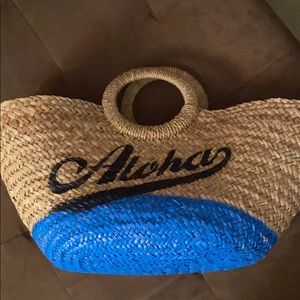 J. crew Large straw "Aloha" bag